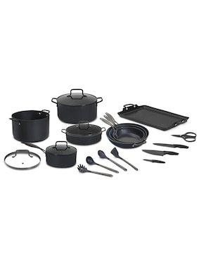 Batería de cocina Jade Cook de aluminio antiadherente cerámica 20 piezas