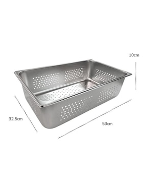 Charola multiusos Shorbull Perforado 1/1-100 de acero inoxidable