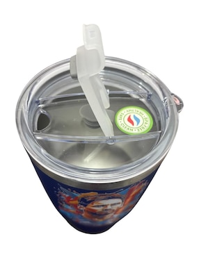 Termo Macarena Brand de acero inoxidable Messi Barcelona Collection con tapa push pull 887 ml