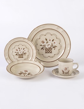 Vajilla cerrada Santa Anita flor de otoño de porcelana para 4 personas