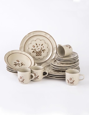 Vajilla cerrada Santa Anita flor de otoño de porcelana para 4 personas