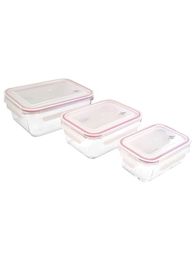 Set contenedores Küchenprofi Lunchbox de vidrio 3 piezas