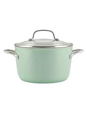 Batería de cocina Kitchenaid de aluminio anodizado antiadherente cerámica 10 piezas