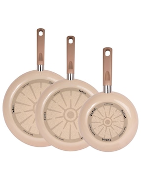 Set de sartenes T-Fal Trendy Titanium de aluminio 3 piezas