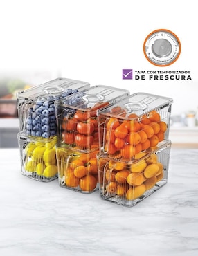 Set contenedores Agbox de acrílico 6 piezas