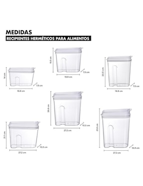 Set contenedores Agbox de acrílico 6 piezas
