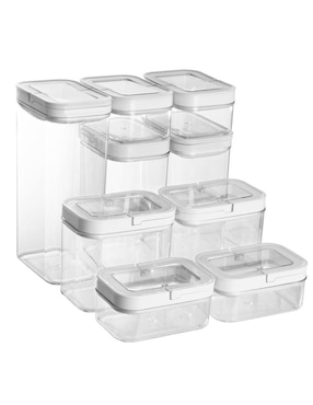 Set contenedores Agbox de acrílico 9 piezas