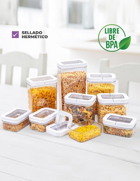 Set contenedores Agbox de acrílico 9 piezas