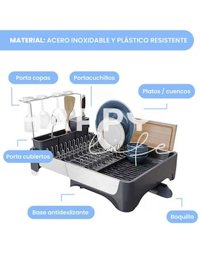 Escurridor de trastes happy life expandible de plástico