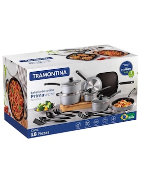Batería de cocina Tramontina Primaware de aluminio antiadherente convencional 18 piezas