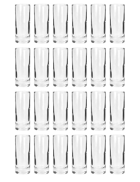 Set de tequileros Vencort de vidrio con 24 piezas