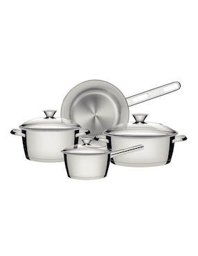 Batería de cocina Tramontina Allegra de acero inoxidable 7 piezas