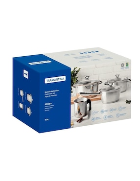 Batería de cocina Tramontina Allegra de acero inoxidable 7 piezas