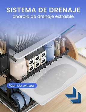 Escurridor de trastes Happy Life de acero inoxidable