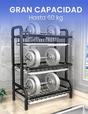 Escurridor de trastes Happy Life de acero inoxidable