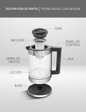 Tetera infusora Rca de acero inoxidable