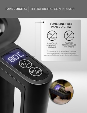 Tetera infusora Rca de acero inoxidable