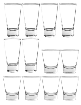 R.161-6P6 JUEGO DE VASOS 1/4p - 6 CARAS - 37 PIEZAS