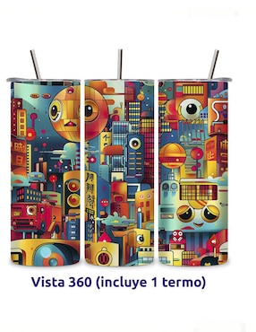 Termo Étter de acero inoxidable Korean con tapa a presión 600 ml