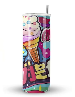 Termo Étter de acero inoxidable Korean con tapa a presión 600 ml