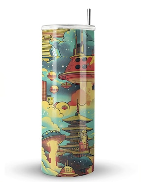 Termo Étter de acero inoxidable Korean con tapa a presión 600 ml