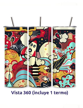 Termo Étter de acero inoxidable Korean con tapa a presión 600 ml