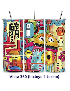 Termo Étter de acero inoxidable Korean con tapa a presión 600 ml