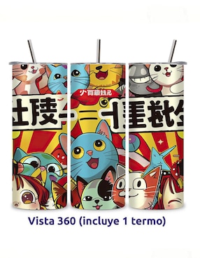 Termo Étter de acero inoxidable Korean con tapa a presión 600 ml