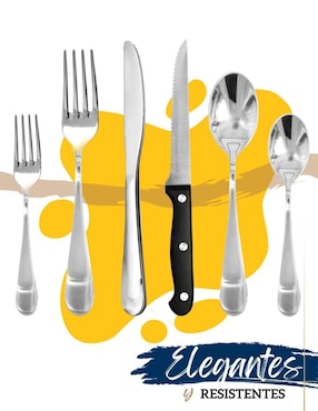 Set cubiertos Ecomlab de acero inoxidable 48 piezas