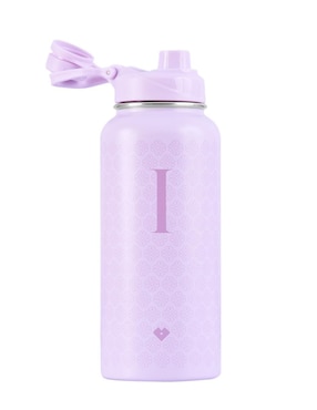 Termo Luckyly de acero inoxidable iniciales con tapa rosca 1 L