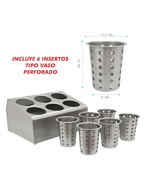 Porta cubiertos mindejal de acero inoxidable