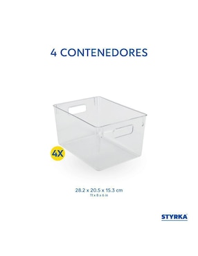 Set contenedores Styrka Basics de plástico 4 piezas