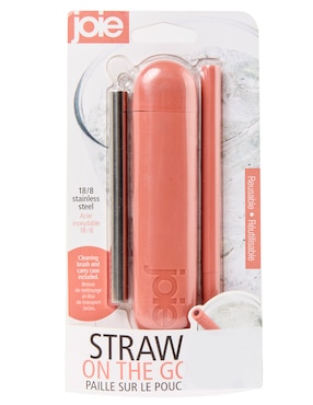 Set popote con limpiador  Joie de acero inoxidable con 4 piezas