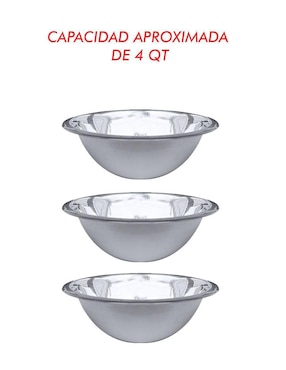 Set tazón Mindejal de acero inoxidable