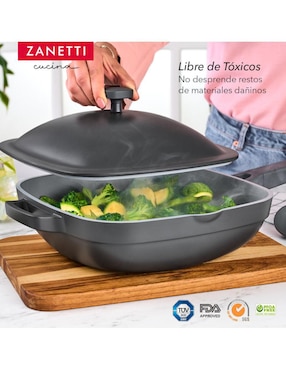 Sartén con tapa Zanetti de cerámica