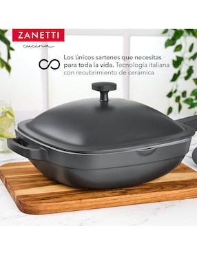 Sartén con tapa Zanetti de cerámica