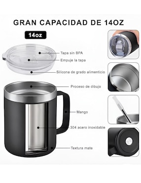 Termo Xtellar de acero inoxidable con tapa flip top 400 ml