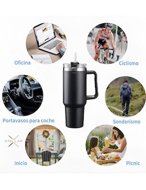 Termo Xtellar de acero inoxidable con tapa flip top 1.1 L
