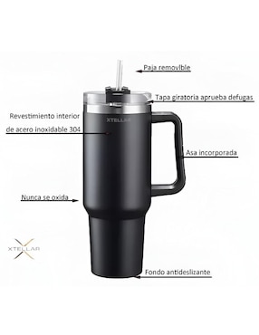 Termo Xtellar de acero inoxidable con tapa flip top 1.1 L