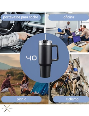 Termo Xtellar de acero inoxidable con tapa flip top 1.1 L
