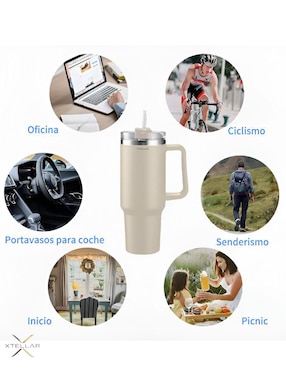 Termo Xtellar de acero inoxidable con tapa flip top 1.1 L