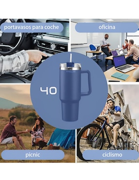 Termo Xtellar de acero inoxidable con tapa flip top 1.1 L
