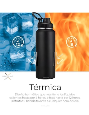 Termo Xtellar de acero inoxidable con tapa rosca 900 ml