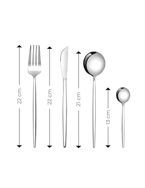 Set cubiertos Myrva de acero inoxidable 24 piezas