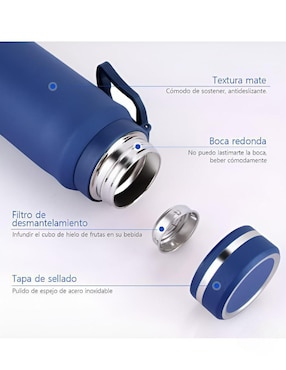 Termo Xtellar de acero inoxidable con tapa rosca 1 L