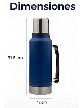 Termo Xtellar de acero inoxidable con tapa rosca 1 L