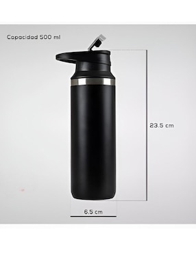 Termo Xtellar de acero inoxidable con tapa push pull 500 ml