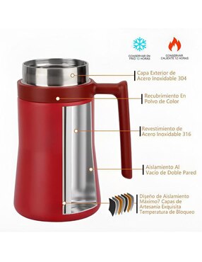 Termo Xtellar de acero inoxidable con tapa rosca 500 ml