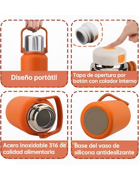 Termo Xtellar de acero inoxidable con tapa rosca 1 L