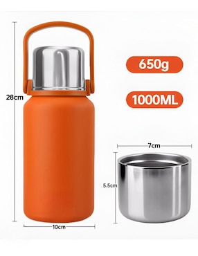 Termo Xtellar de acero inoxidable con tapa rosca 1 L